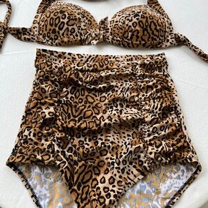Leopard Print Bikini Set. Retro Inspired.